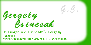 gergely csincsak business card